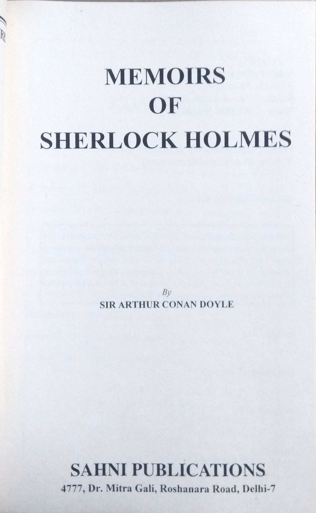 Memories of Sherlock Holmes-img1